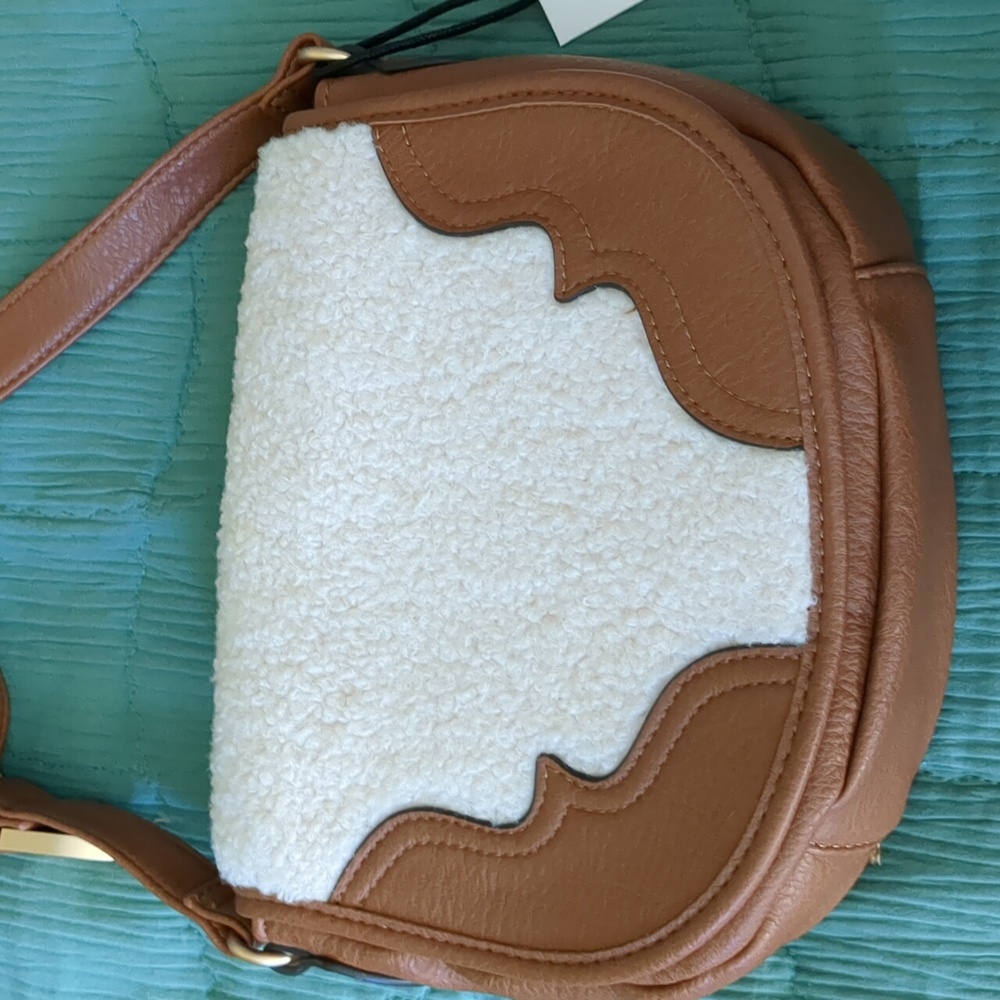 Jessica Simpson Tan and Cream Crossbody Bag